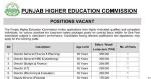 🎓 پنجاب ہائر ایجوکیشن کمیشن (PHEC) میں مختلف آسامیوں پر بھرتی